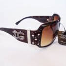 New Brown Shades Womens Sunglasses With Rhinestones and Brown Frames