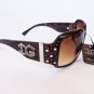 New Brown Shades Womens Sunglasses With Rhinestones and Brown Frames