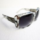 Women's Square Shaped Sunglasses With Black Brown Lens and Plastic Metal Frames