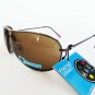 New Men's Aviator Sunglasses With Brown Lens and Metal Frame With Tag