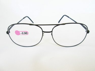 Reading Glasses With Black Metal Frame With A Glasses Strength: 2.0