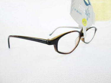Womens Reading Glasses With Dark Brown Plastic Frame and Clear Lens