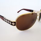 Brand New Designer Style Brown Unisex Sunglasses with Metal Frames