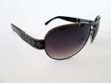 New Style Aviator Men Women Unisex Sunglasses with Black Lens and Black Frames