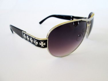 Brand New Designer Style Black Aviator Sunglasses For Unisex, Men and Women