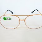 Reading Glasses For Men and Women With Gold Metal Frame Glasses Strength: 2.50