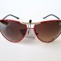 Women's Aviator Sunglasses, Black Brown Lens Red Blue White Pink Black Frames