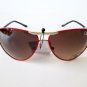 Women's Aviator Sunglasses, Black Brown Lens Red Blue White Pink Black Frames