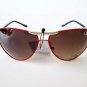 Women's Aviator Sunglasses, Black Brown Lens Red Blue White Pink Black Frames