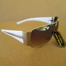 New Style Oval Shaped Women Sunglasses with White Frames and Brown Lens