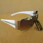 New Style Oval Shaped Women Sunglasses with White Frames and Brown Lens