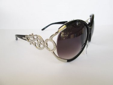 Women's Brand New Stylish Sunglasses With Brown Black Lens and Metal Frames