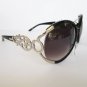 Women's Brand New Stylish Sunglasses With Brown Black Lens and Metal Frames