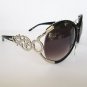 Women's Brand New Stylish Sunglasses With Brown Black Lens and Metal Frames