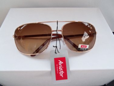 Men's Brown Aviator Sunglasses