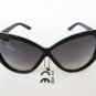 Cat Eye Women's Sunglasses with Twirl Look and Black or Brown Lens #3097