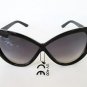 Cat Eye Women's Sunglasses with Twirl Look and Black or Brown Lens #3097
