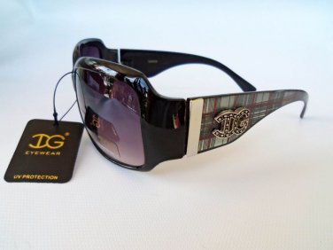 Womens Round Sunglasses With Blue, Brown, Purple, and Stripes Frame