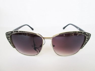 Vintage Style Classic Cat Eye Shape Black Brown Lens Women Sunglasses Eyewear
