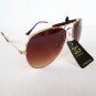 Men's Sunglasses with Black Metal Frames and Brown Lens
