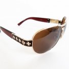 Brand New Brown Aviator Men's Sunglasses With Designer Inspired Metal Frames