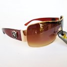 Designer Inspired Brand New Style Men's Brown Shield Sunglasses and Shades
