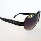 Black Aviator Men's Sunglasses, Shades With Designer Inspired Metal Frames