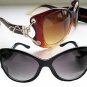 Cat Eye Black and Brown Women Sunglasses 2 Pairs High Fashion Eyewear and Shades