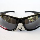 Mens Sporty Sunglasses Shades With Shatter Resistant Polycarbonate Black Lens