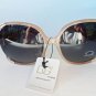 Women's High Fashion Round Sunglasses with Black, Light and Brown Lens.