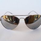 Aviator Men's Sunglasses With Mirror Lens and Silver Frame and Metal Frame