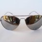 Aviator Men's Sunglasses With Mirror Lens and Silver Frame and Metal Frame