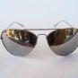 Aviator Men's Sunglasses With Mirror Lens and Silver Frame and Metal Frame
