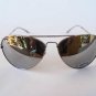 Aviator Men's Sunglasses With Mirror Lens and Silver Frame and Metal Frame