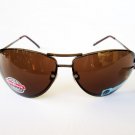 Brand New Men's Pilot Oval Shaped Sunglasses With Brown Lens and Metal Frames