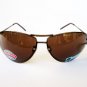 Brand New Men's Pilot Oval Shaped Sunglasses With Brown Lens and Metal Frames