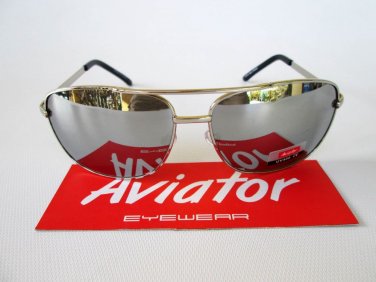 Brand New Aviator Style Men's Sunglasses With Mirror Lens and Metal Frames