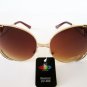 Classic Style Ladies High Fashion Oval Sunglasses With Brown Lens Metal Frames