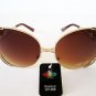 Classic Style Ladies High Fashion Oval Sunglasses With Brown Lens Metal Frames