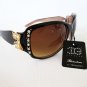 Oval Brown Sunglasses With Rhinestones and Ribbon Style For High Fashion Women