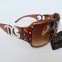 Women's Sunglasses With Rhinestones, Brown Lens and Frame