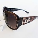 Black DG Women's Sunglasses With Rhinestones in Black, Coffee, Brown Frames