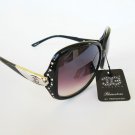 Womens Sunglasses With Black Lens or Brown Lens and Rhinestones