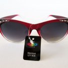 Women's Cat Eye Sunglasses With Burgundy or Red Frames and Rhinestones
