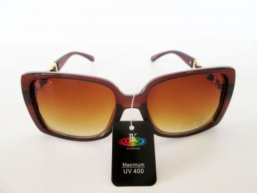 Designer Style High Fashion Black & Brown Women Sunglasses, Plastic Metal Frames