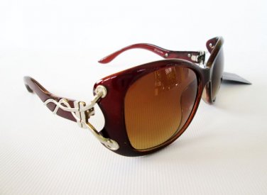 Women's Cat Eye Sunglasses with Brown and Black Lens, Burgundy and Blue Frames