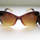 Retro Lady Fashion Women's Cat Eye Sunglasses with Brown Lens and Brown Frames