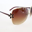 Black and Brown High Fashion Women's Sunglasses and Shades With Flower Designs