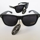 Black Retro 80s Wayfarer Gloss Sunglasses Dark, Black Lenses and Black Frames
