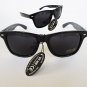 Black Retro 80s Wayfarer Gloss Sunglasses Dark, Black Lenses and Black Frames
